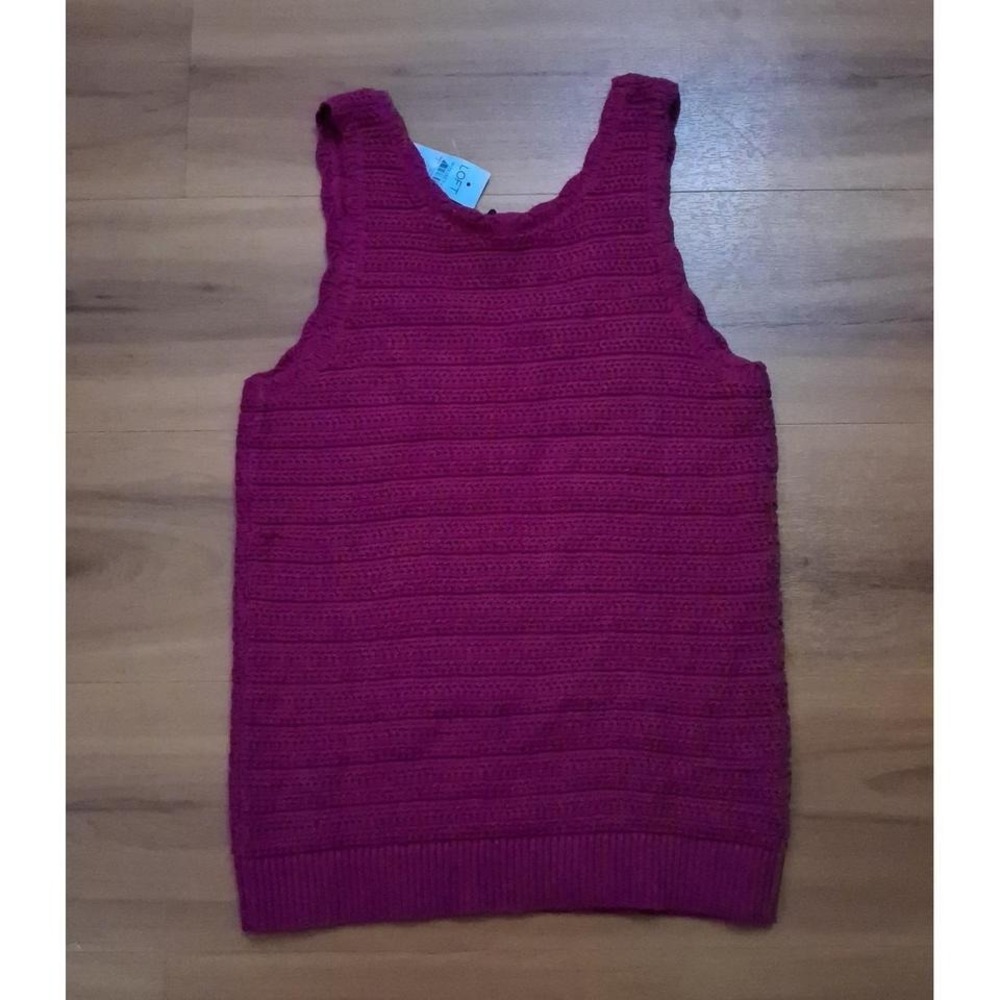 Womens‎ Nwt LOFT Fucshia Knit Tank Top Shirt - Picture 2 of 6